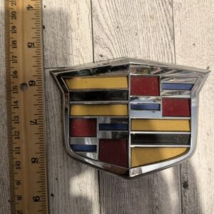 Cadillac Car Emblem - Silver, Red, Yellow